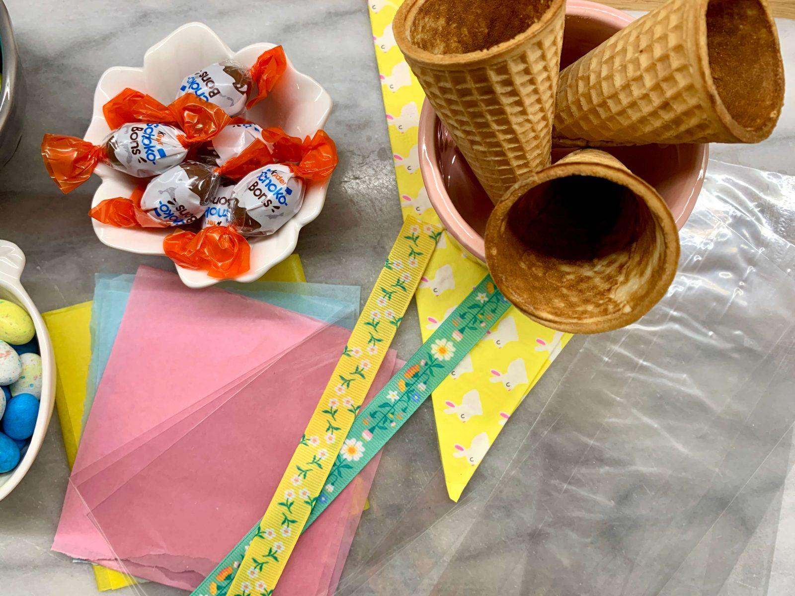 coni gelato ripieni di caramelle