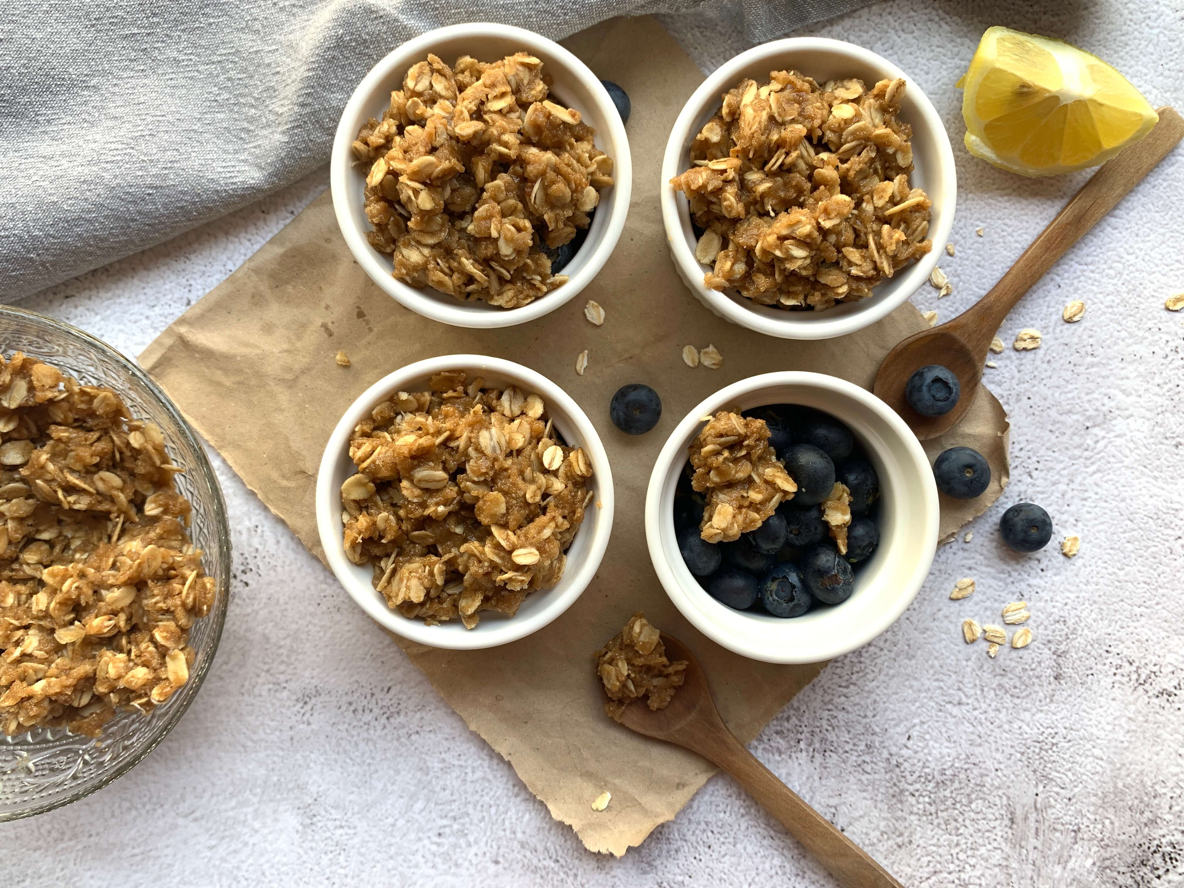 delizioso crumble ai mirtilli