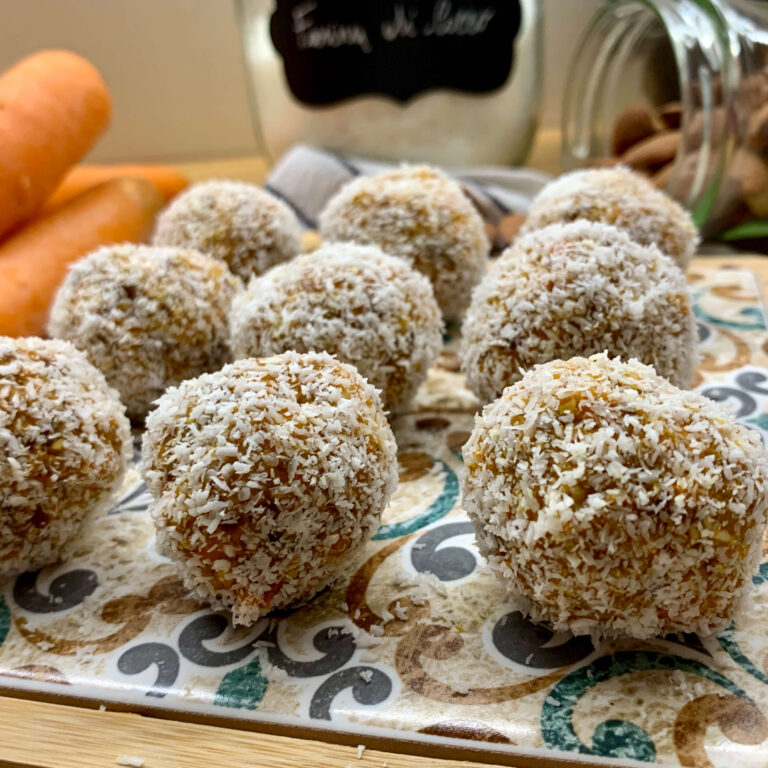 palline energetiche fatte in casa gusto torta di carote