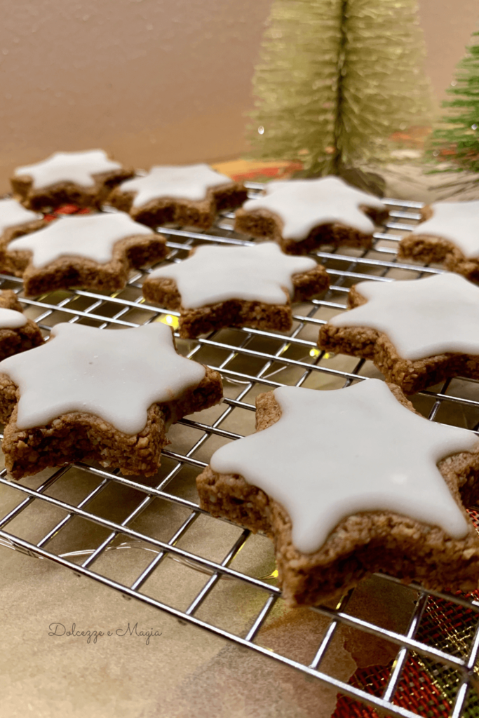 Zimtsterne biscotti di Natale senza latte e senza uova